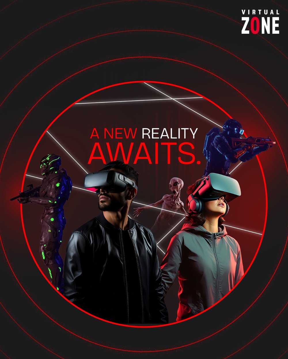 Virtual Zone campaign creative: a new reality awaits, with in-game characters